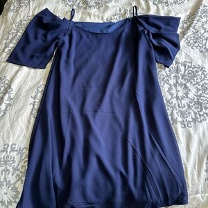 Navy blue open shoulder dress